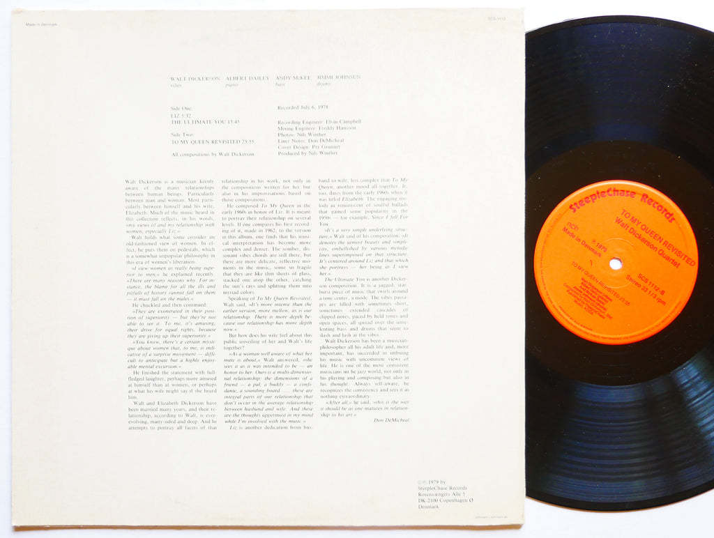 WALT DICKERSON To My Queen Revisited LP STEEPLECHASE SCS 1112 1979 Albert Dailey