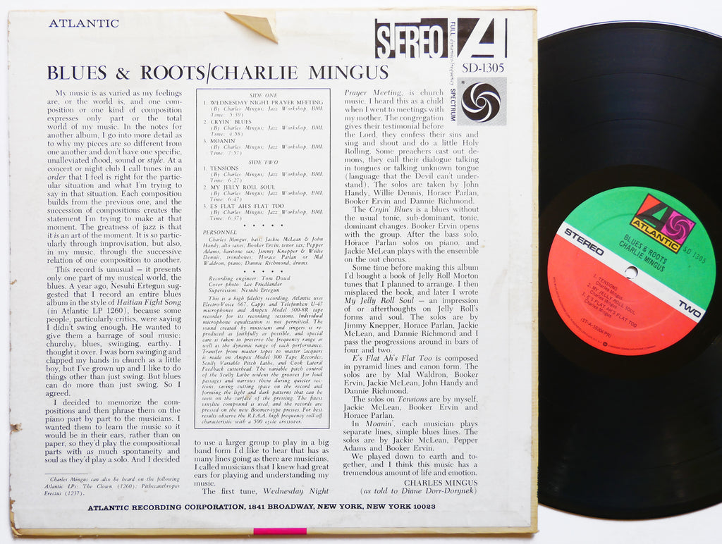 CHARLES MINGUS Blues & Roots LP ATLANTIC 1305 US 1970 Mal Waldron Jackie McLean