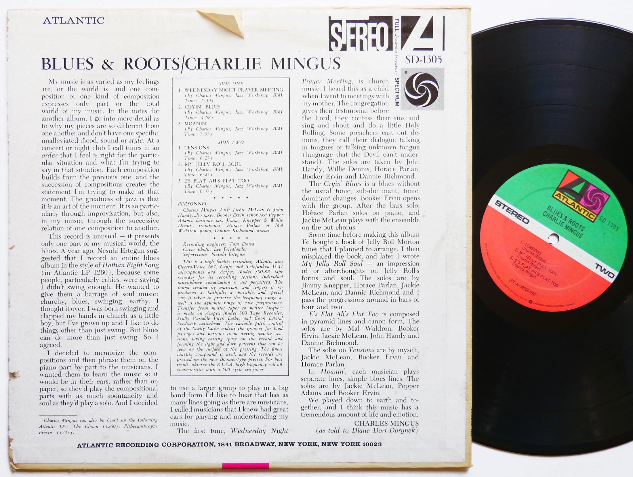 CHARLES MINGUS Blues & Roots LP ATLANTIC 1305 US 1970 Mal Waldron Jackie McLean