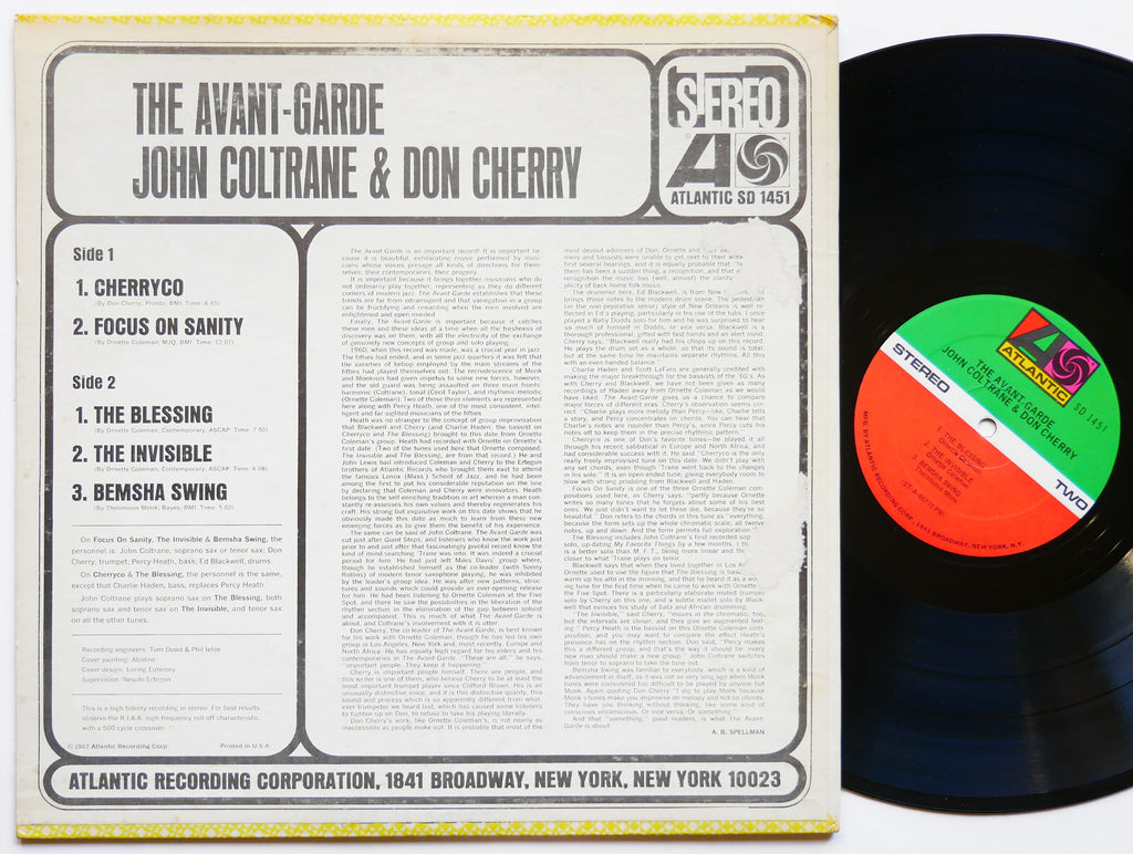 JOHN COLTRANE & DON CHERRY The Avant-Garde LP ATLANTIC SD 1451 US 1975 CLEAN