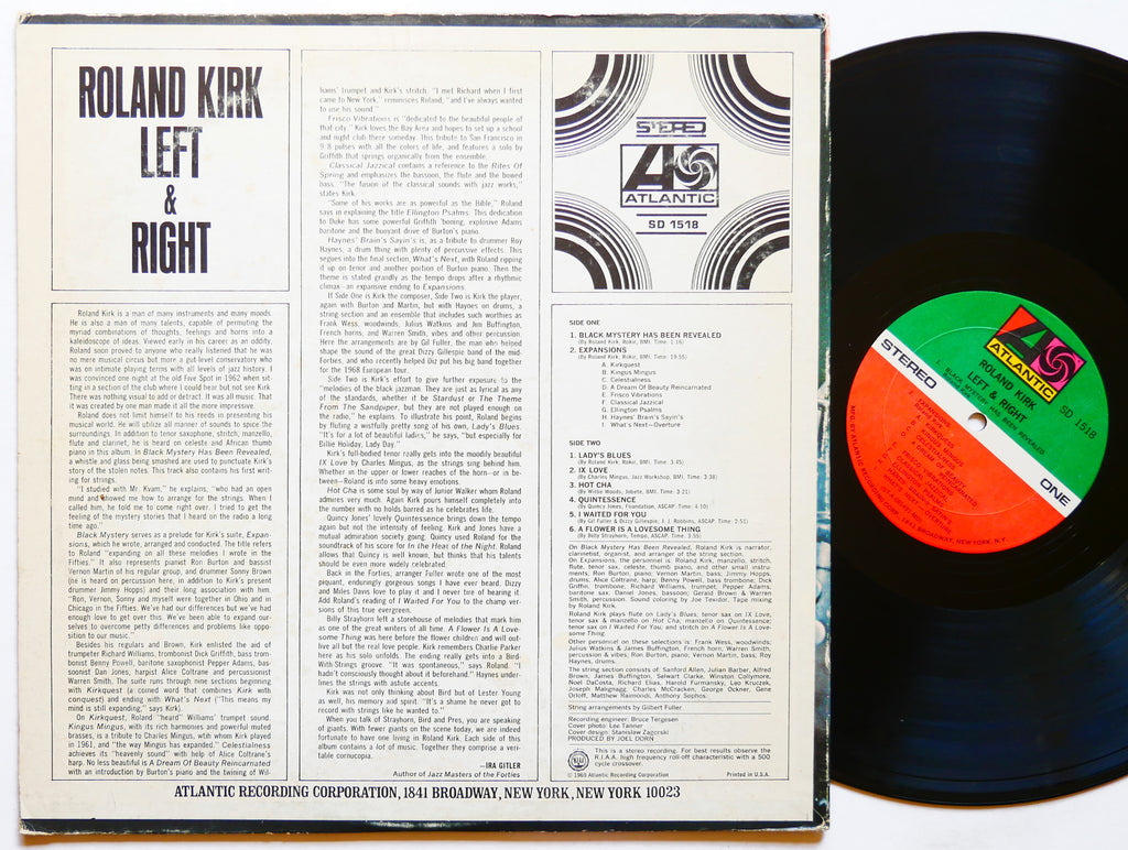 ROLAND KIRK Left & Right LP ATLANTIC SD 1518 US 1969 Alice Coltrane Dick Griffin