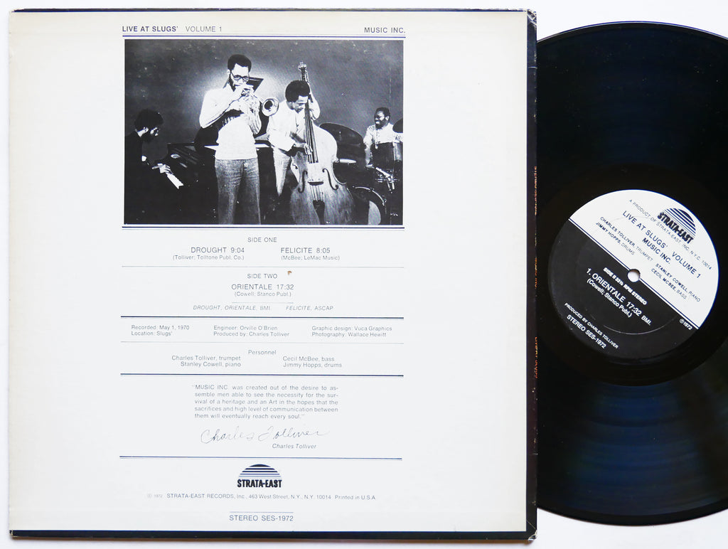 MUSIC INC. Live At Slugs' Volume 1 LP STRATA-EAST SES-1972 US '72 Stanley Cowell