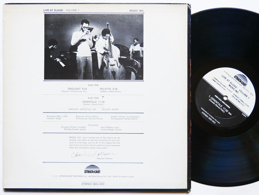 MUSIC INC. Live At Slugs' Volume 1 LP STRATA-EAST SES-1972 US '72 Stanley Cowell