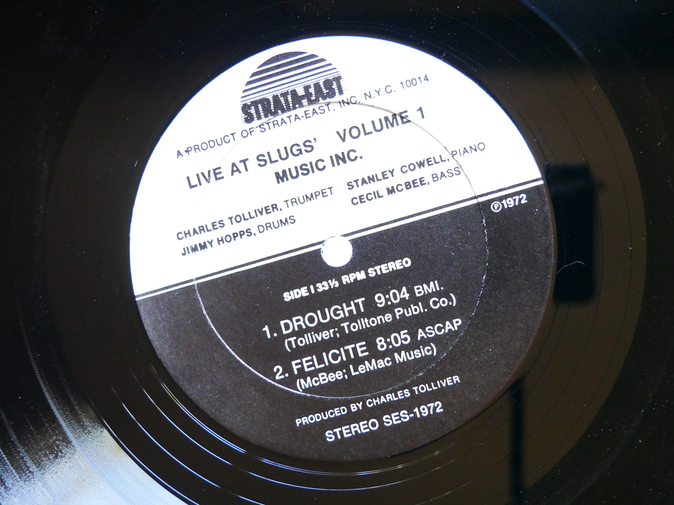 MUSIC INC. Live At Slugs' Volume 1 LP STRATA-EAST SES-1972 US '72 Stanley Cowell