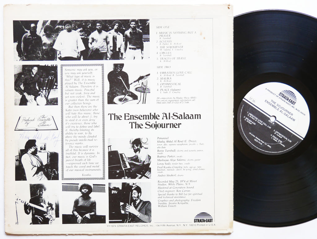 Signed THE ENSEMBLE AL-SALAAM The Sojourner LP STRATA-EAST SES-7418 Orig US 1974