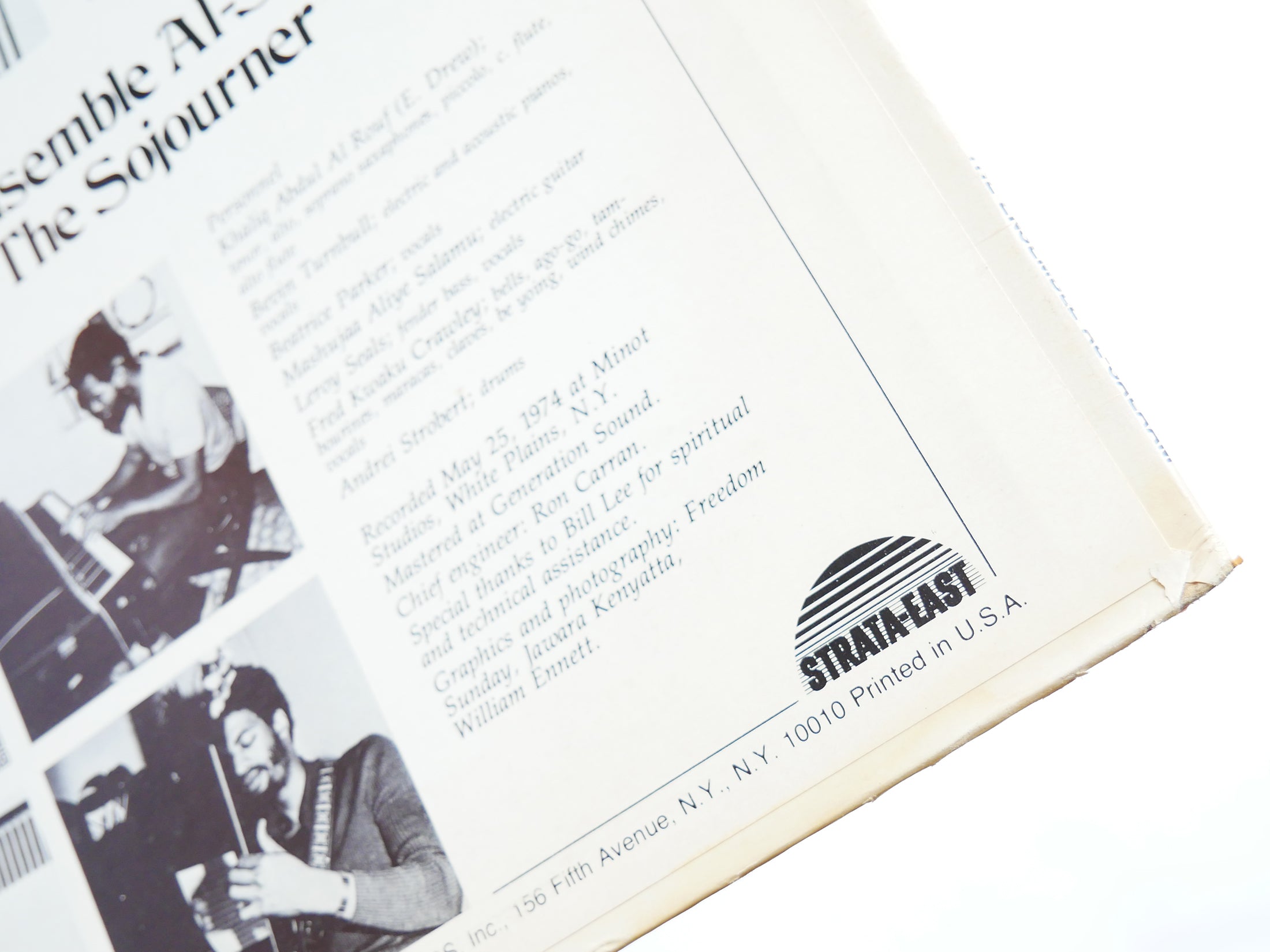 Signed THE ENSEMBLE AL-SALAAM The Sojourner LP STRATA-EAST SES-7418 Orig US 1974