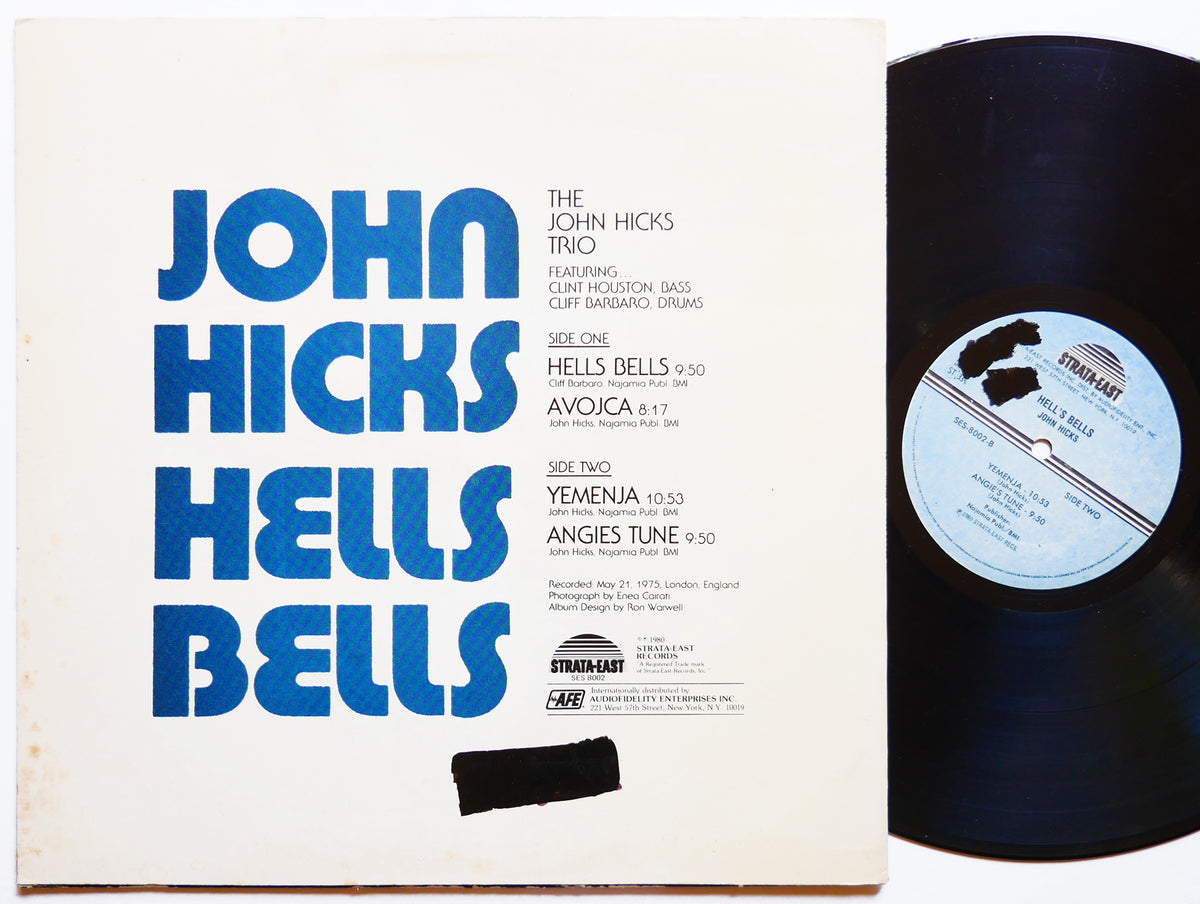 JOHN HICKS Hells Bells LP STRATA-EAST SES8002 US '80 Cliff Barbaro Clint Houston
