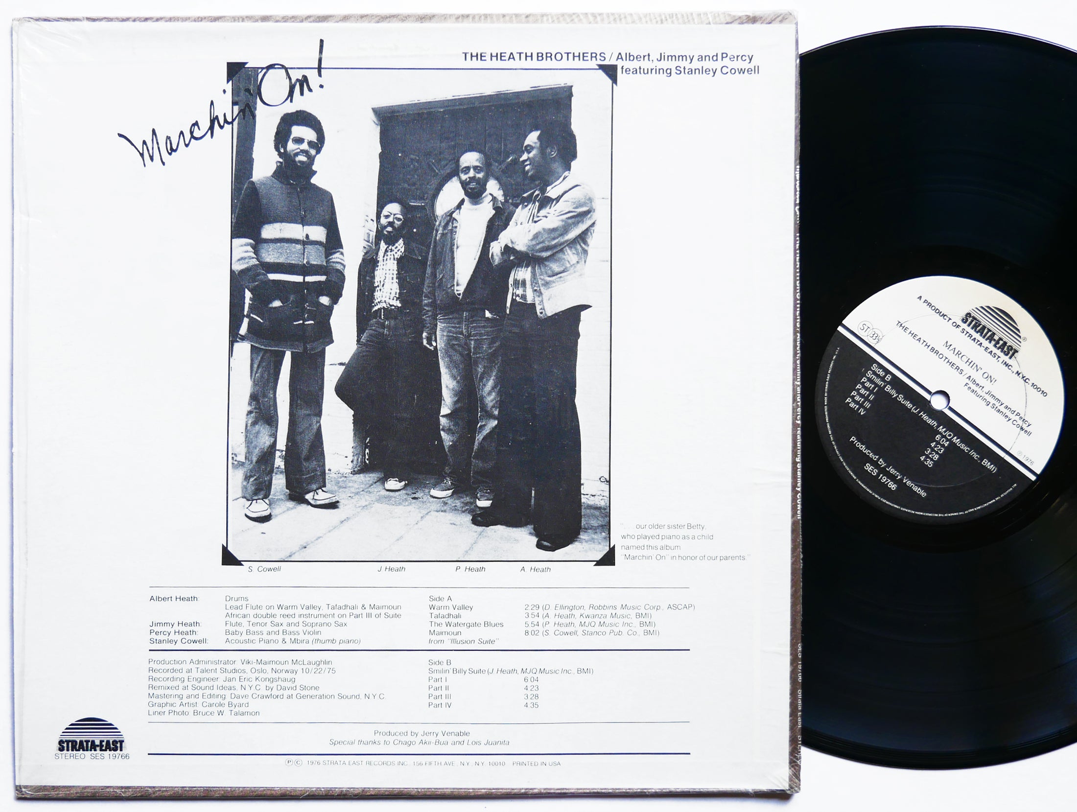 HEATH BROTHERS STANLEY COWELL Marchin' On! LP STRATA-EAST SES 19766 US 1976 VG+