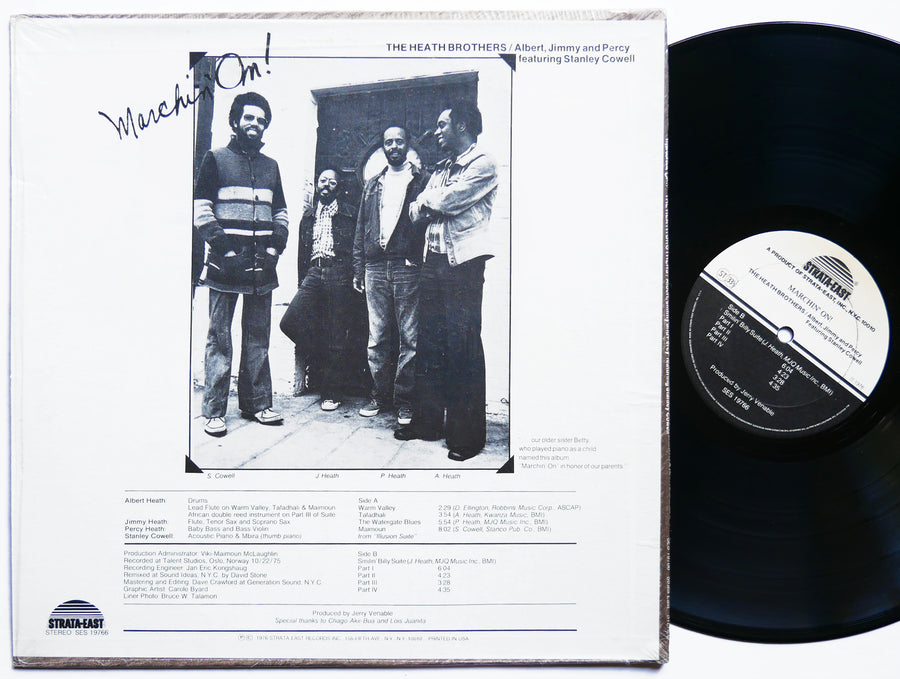 HEATH BROTHERS STANLEY COWELL Marchin' On! LP STRATA-EAST SES 19766 US 1976 VG+