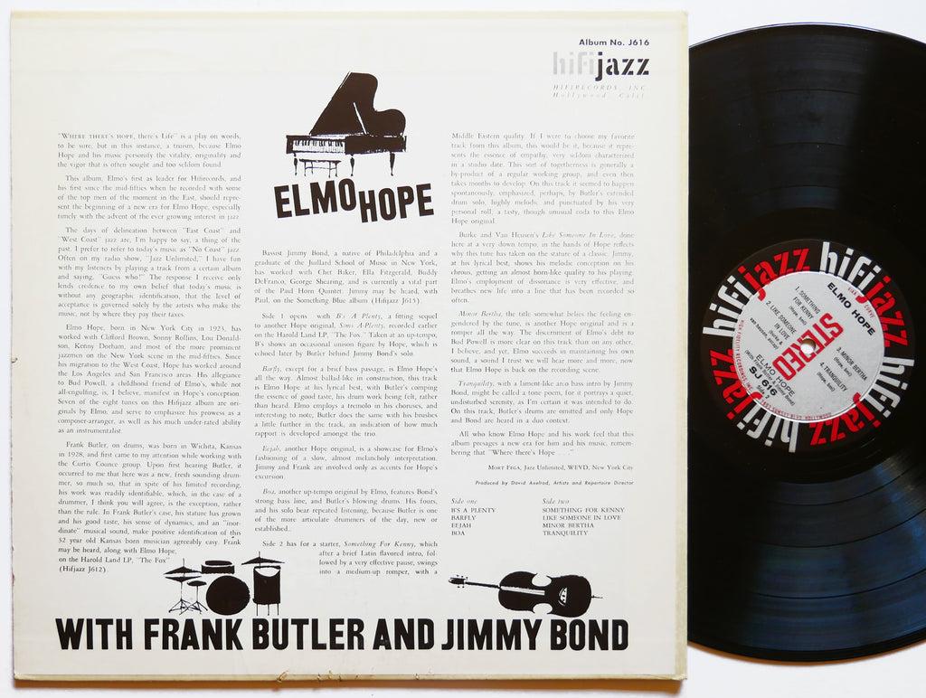 ELMO HOPE With FRANK BUTLER And JIMMY BOND LP HIFI JAZZ SJ 616 US 1959 DG VG+