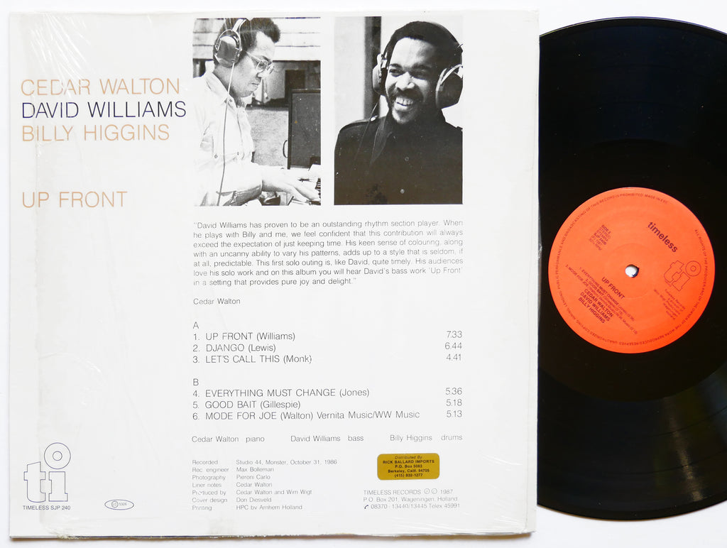 CEDAR WALTON DAVID WILLIAMS BILLY HIGGINS Up Front LP TIMELESS SJP 240 NL 1987