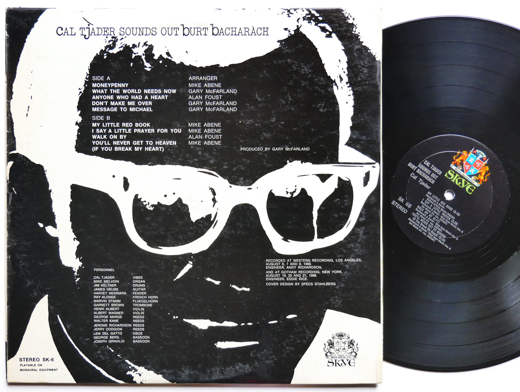 CAL TJADER Sounds Out Burt Bacharach LP SKYE RECORDS SK-6 US 1968 Latin Jazz