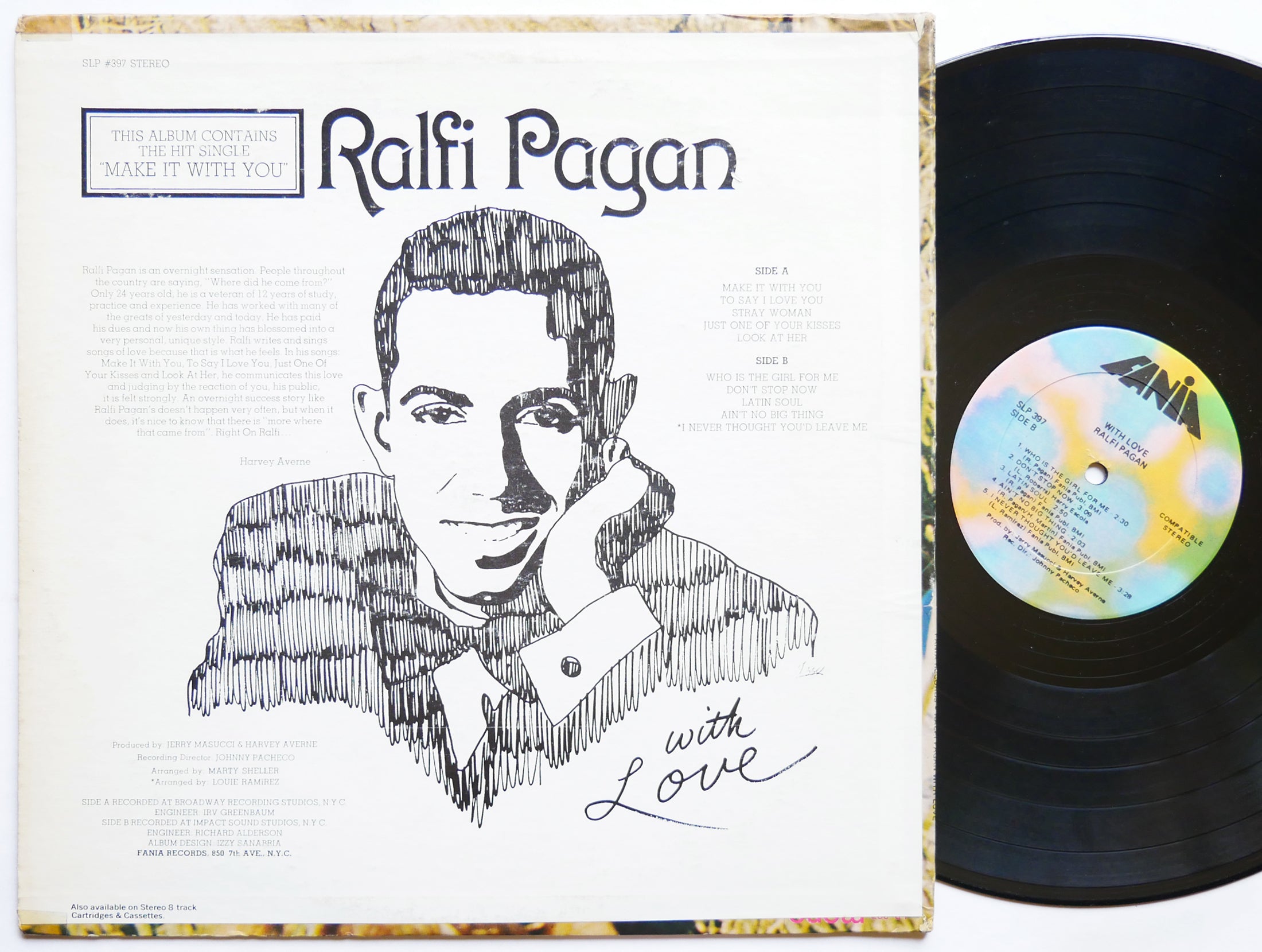 RALFI PAGAN With Love / Con Amor LP FANIA RECORDS SLP 397 Orig US '71 Latin Soul
