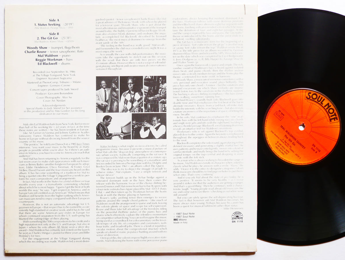 Share MAL WALDRON The Git Go Village Vanguard LP SOUL NOTE SN 1118 ITALY Woody Shaw