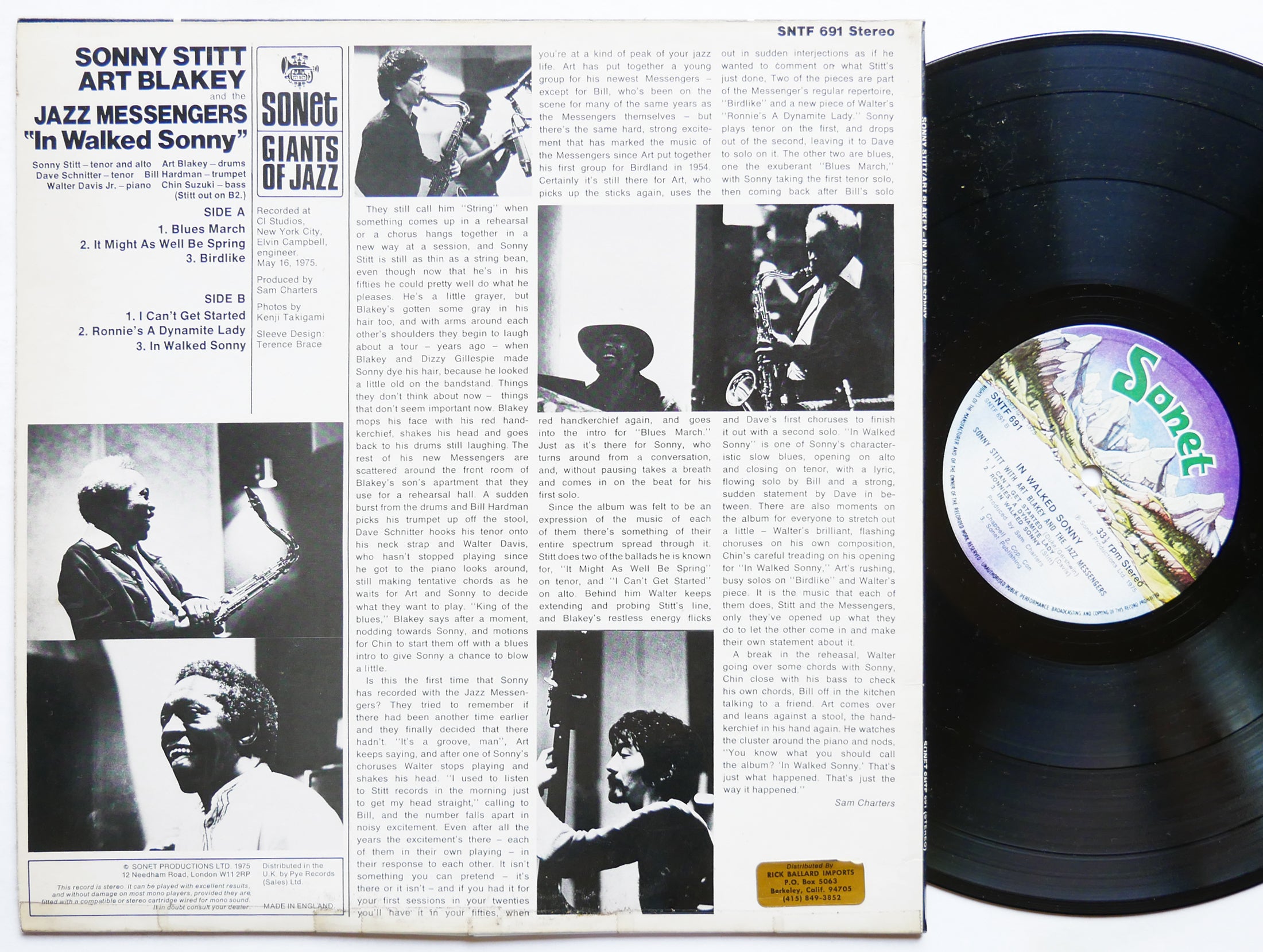 SONNY STITT ART BLAKEY In Walked Sonny LP SONET SNTF 691 UK 1975 Walter Davis Jr