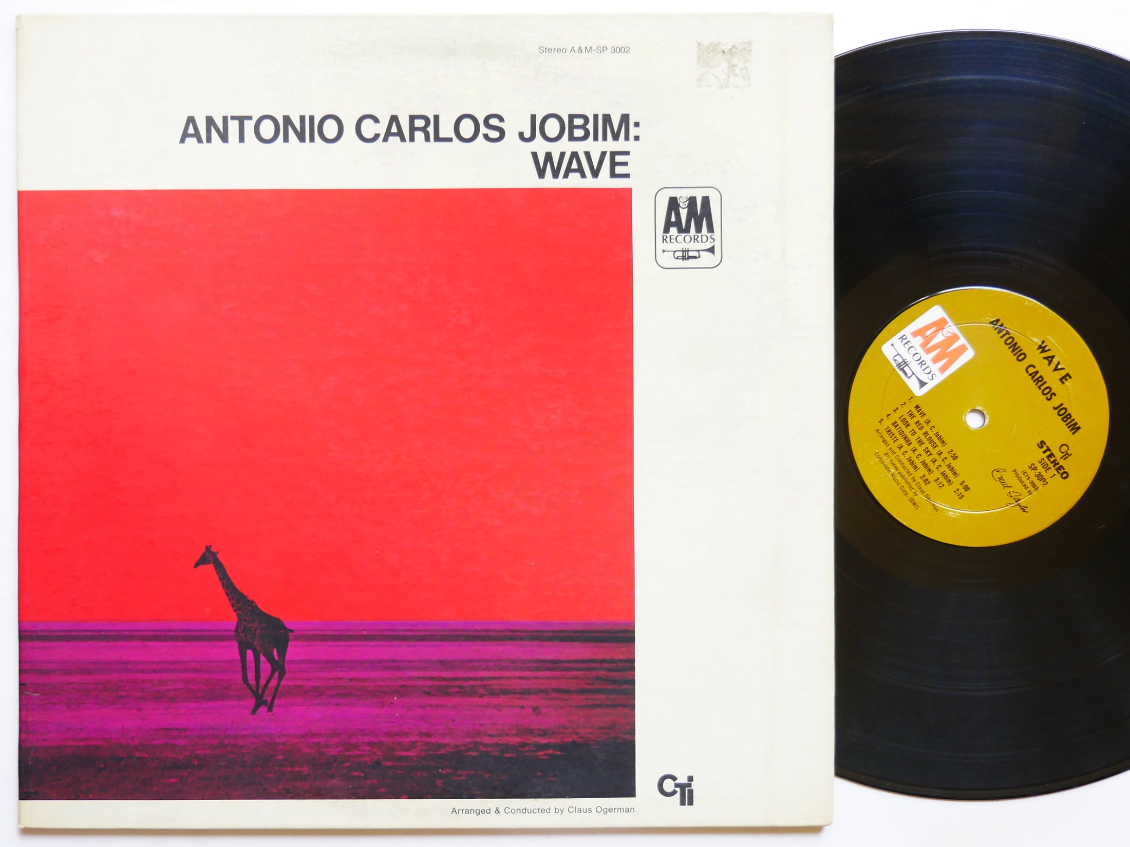 ANTONIO CARLOS JOBIM Wave LP A&M RECORDS SP-3002 US 1967 RVG Bossa Nova