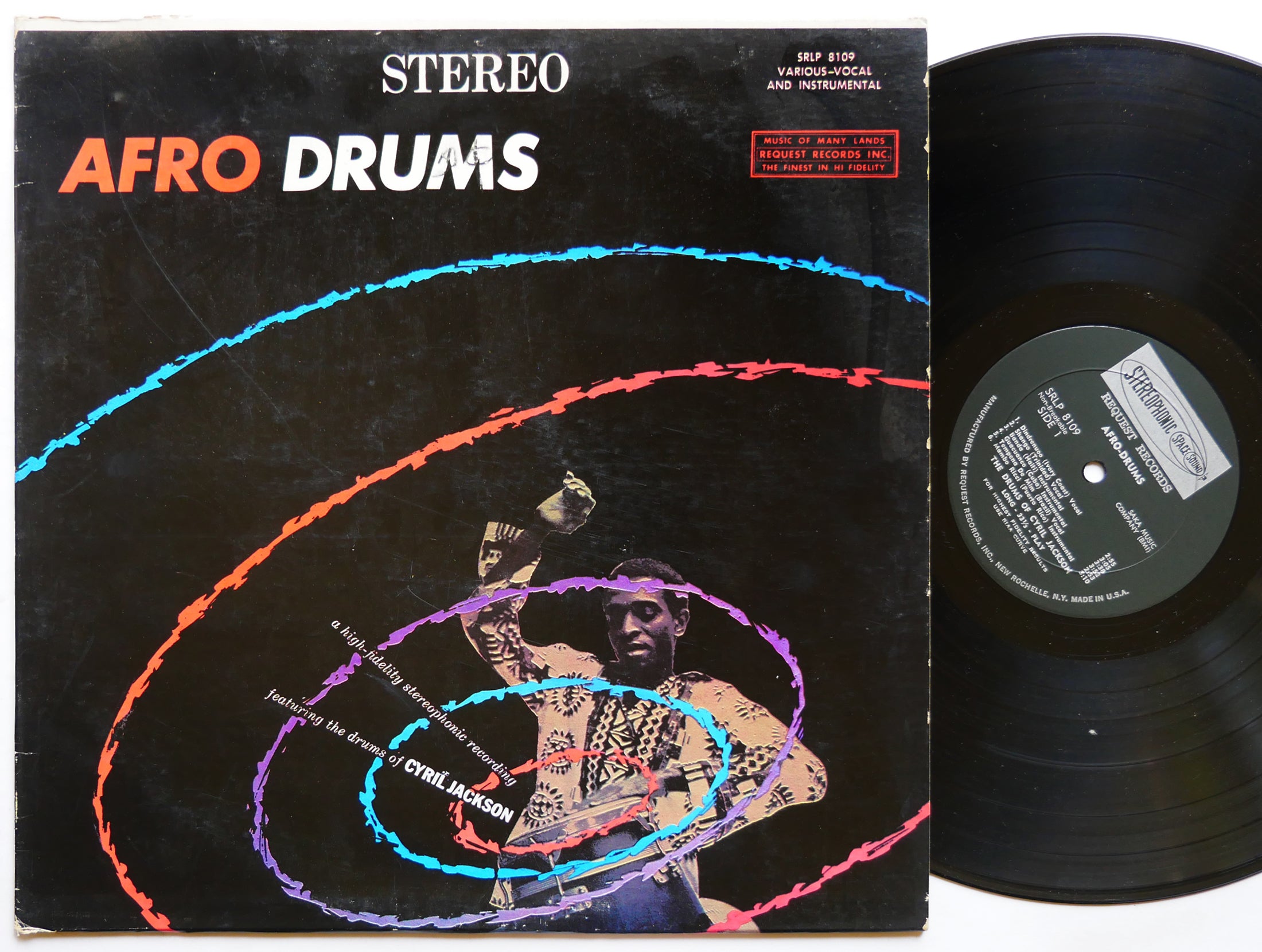 CYRIL JACKSON Afro Drums LP REQUEST RECORDS SRLP 8109 Jazz African