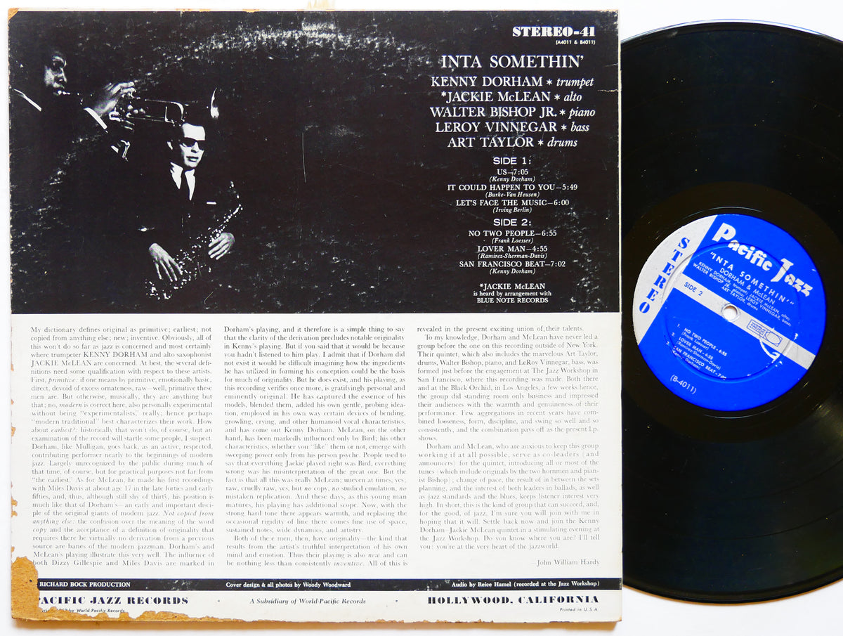 KENNY DORHAM & JACKIE MCLEAN Inta Somethin' LP PACIFIC JAZZ STEREO-41 US 1962