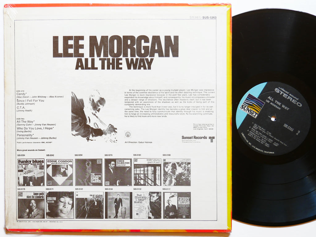 LEE MORGAN All The Way LP SUNSET SUS-5263 US 1969 Sonny Clark Doug Watkins VG+
