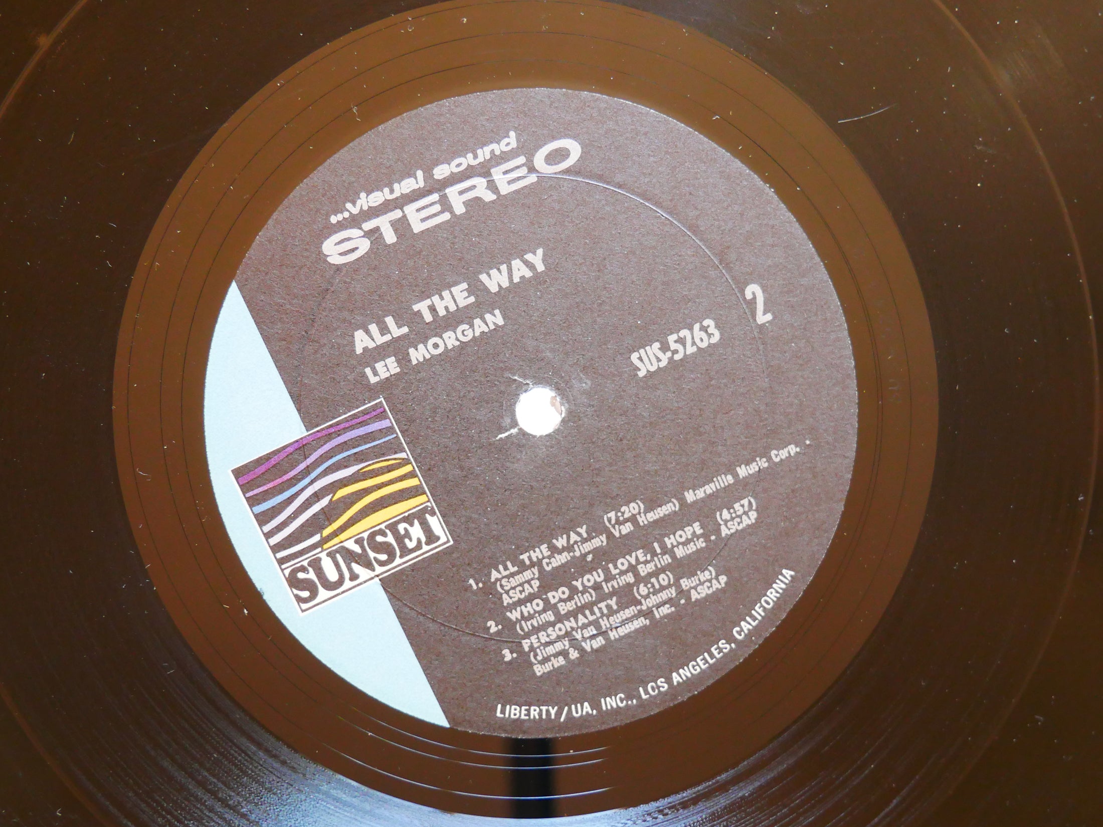 LEE MORGAN All The Way LP SUNSET SUS-5263 US 1969 Sonny Clark Doug Watkins VG+