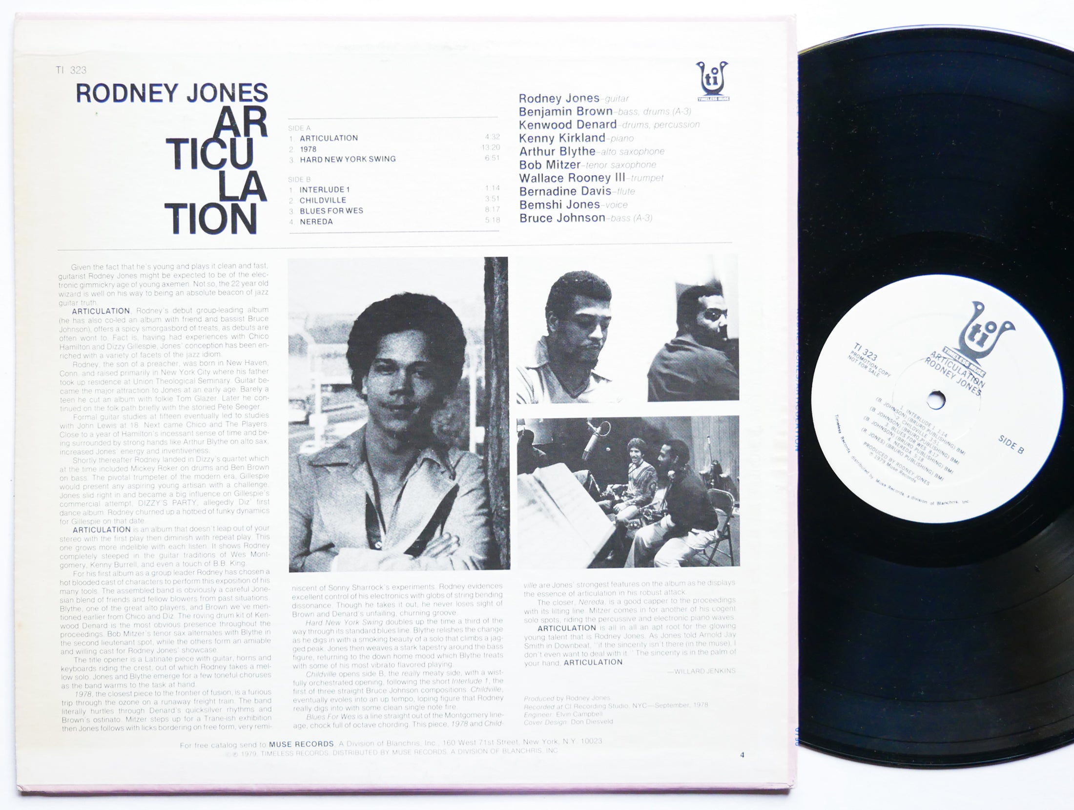 RODNEY JONES Articulation LP TIMELESS MUSE TI 323 US '79 PROMO Arthur Blythe VG+
