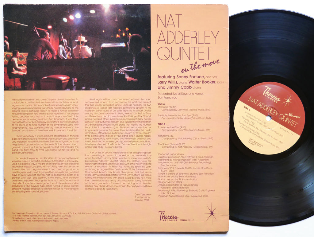 NAT ADDERLEY QUINTET On The Move LP THERESA RECORDS TR 117 US 1983 Sonny Fortune