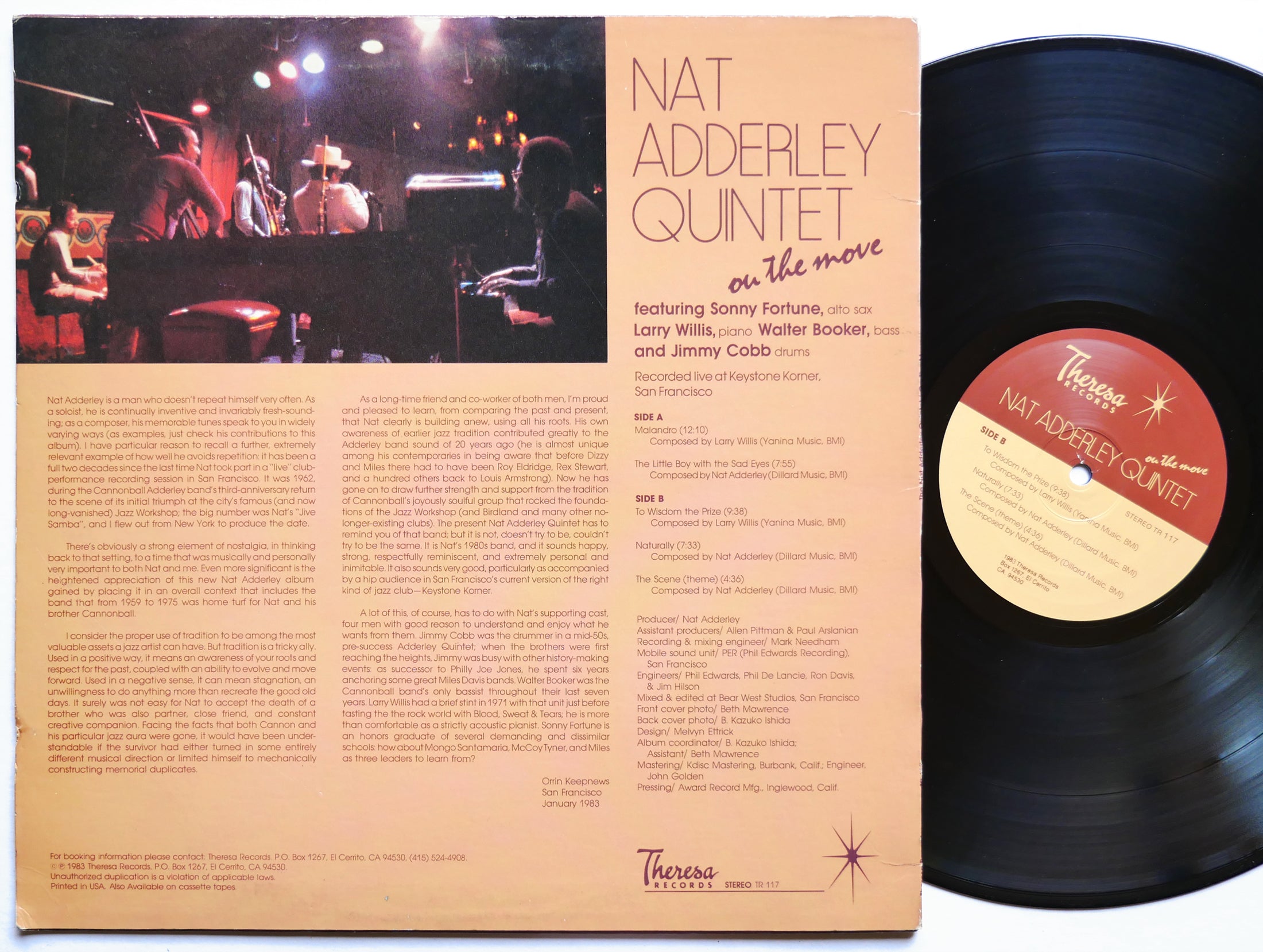NAT ADDERLEY QUINTET On The Move LP THERESA RECORDS TR 117 US 1983 Sonny Fortune