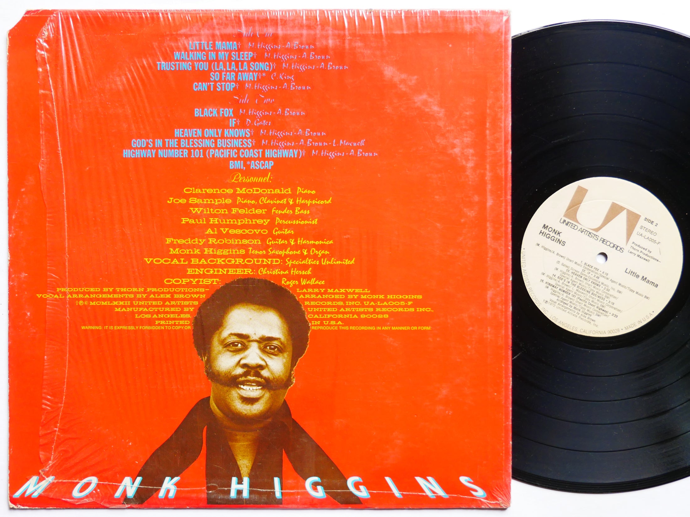 MONK HIGGINS Little Mama LP UNITED ARTISTS UA-LA005-F US 1972 Joe Sample VG+