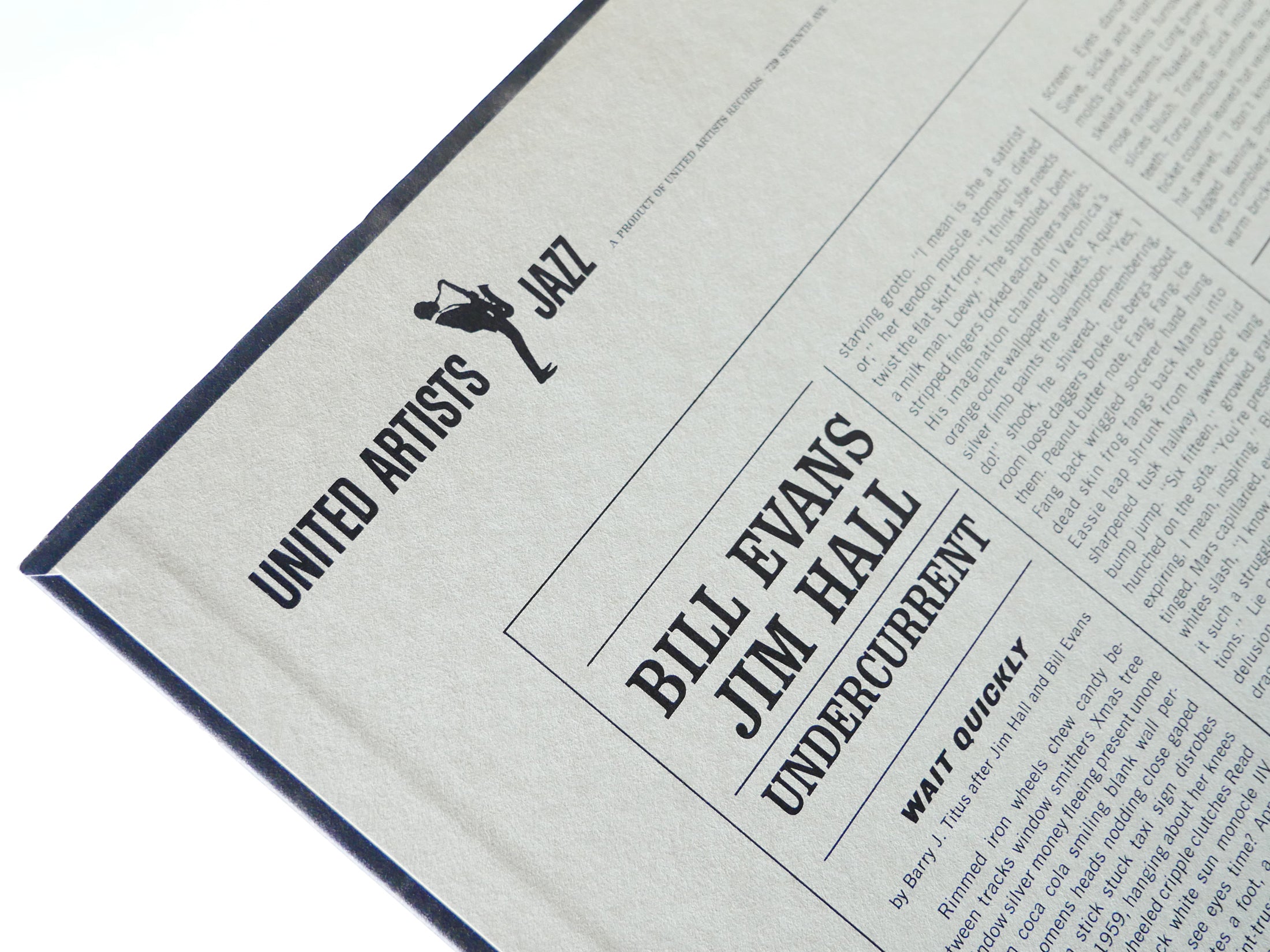 BILL EVANS JIM HALL Undercurrent LP UNITED ARTISTS JAZZ UAJS 15003 US 1962 CLEAN