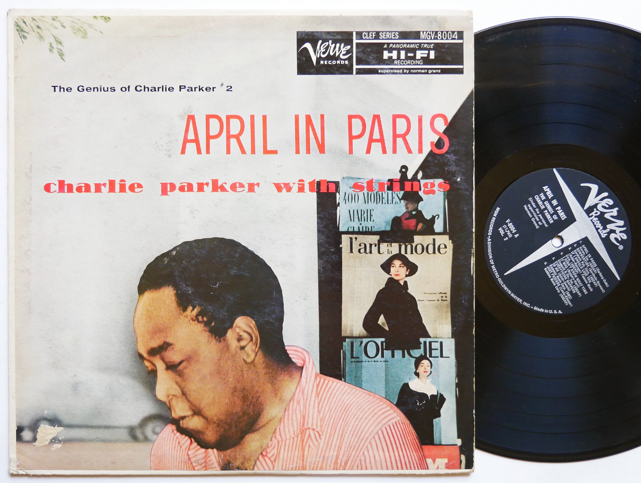 CHARLIE PARKER With Strings April In Paris LP VERVE MGV-8004 US 1961 MONO JAZZ