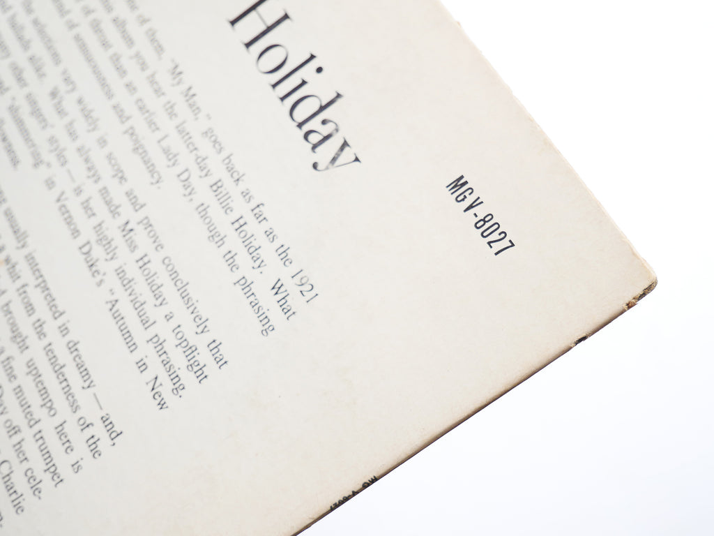 BILLIE HOLIDAY Recital By LP VERVE RECORDS V-8027 US 1961 MONO DSM JAZZ