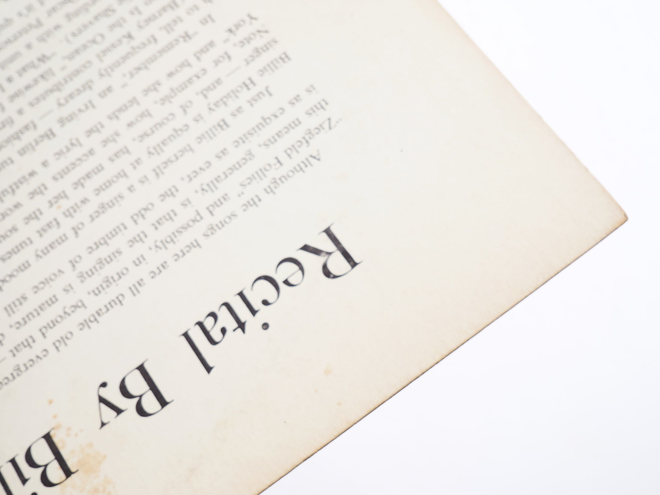 BILLIE HOLIDAY Recital By LP VERVE RECORDS V-8027 US 1961 MONO DSM JAZZ