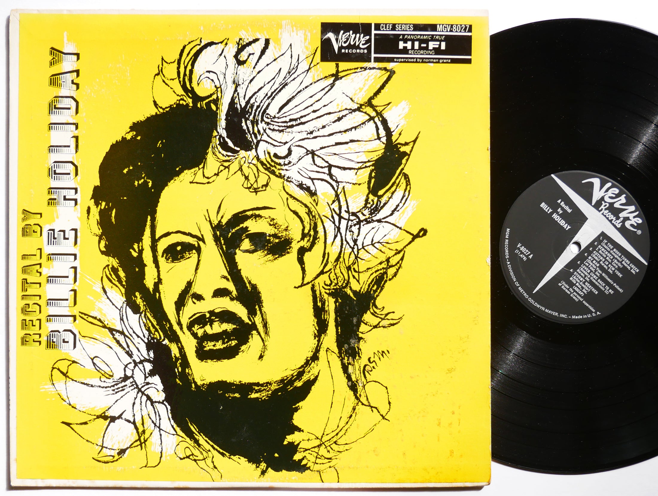 BILLIE HOLIDAY Recital By LP VERVE RECORDS V-8027 US 1961 MONO DSM JAZZ