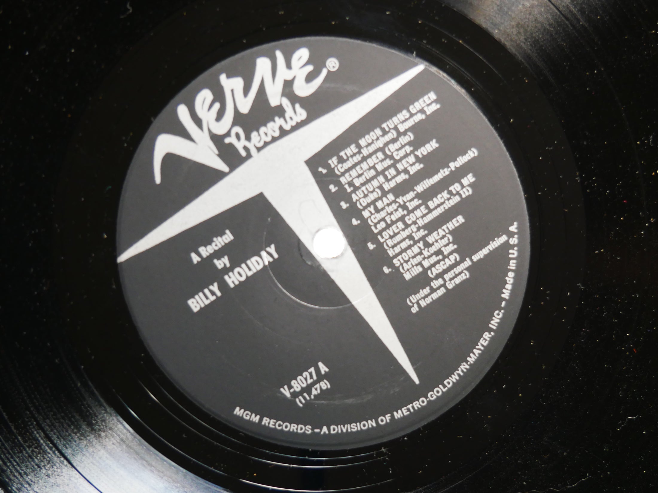 BILLIE HOLIDAY Recital By LP VERVE RECORDS V-8027 US 1961 MONO DSM JAZZ