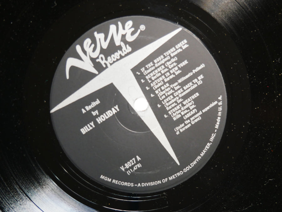 BILLIE HOLIDAY Recital By LP VERVE RECORDS V-8027 US 1961 MONO DSM JAZZ