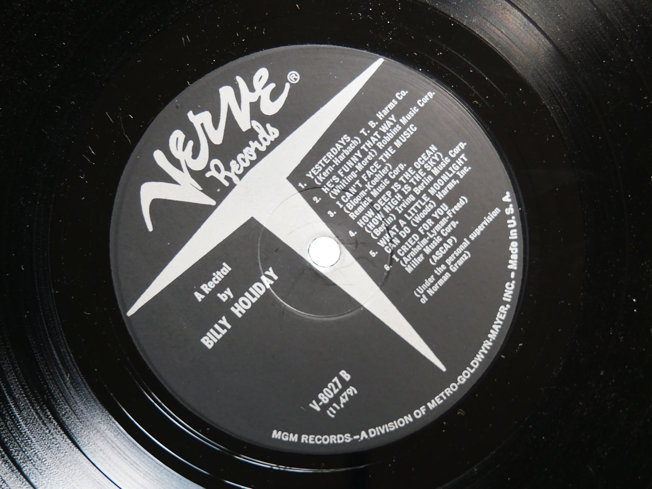 BILLIE HOLIDAY Recital By LP VERVE RECORDS V-8027 US 1961 MONO DSM JAZZ