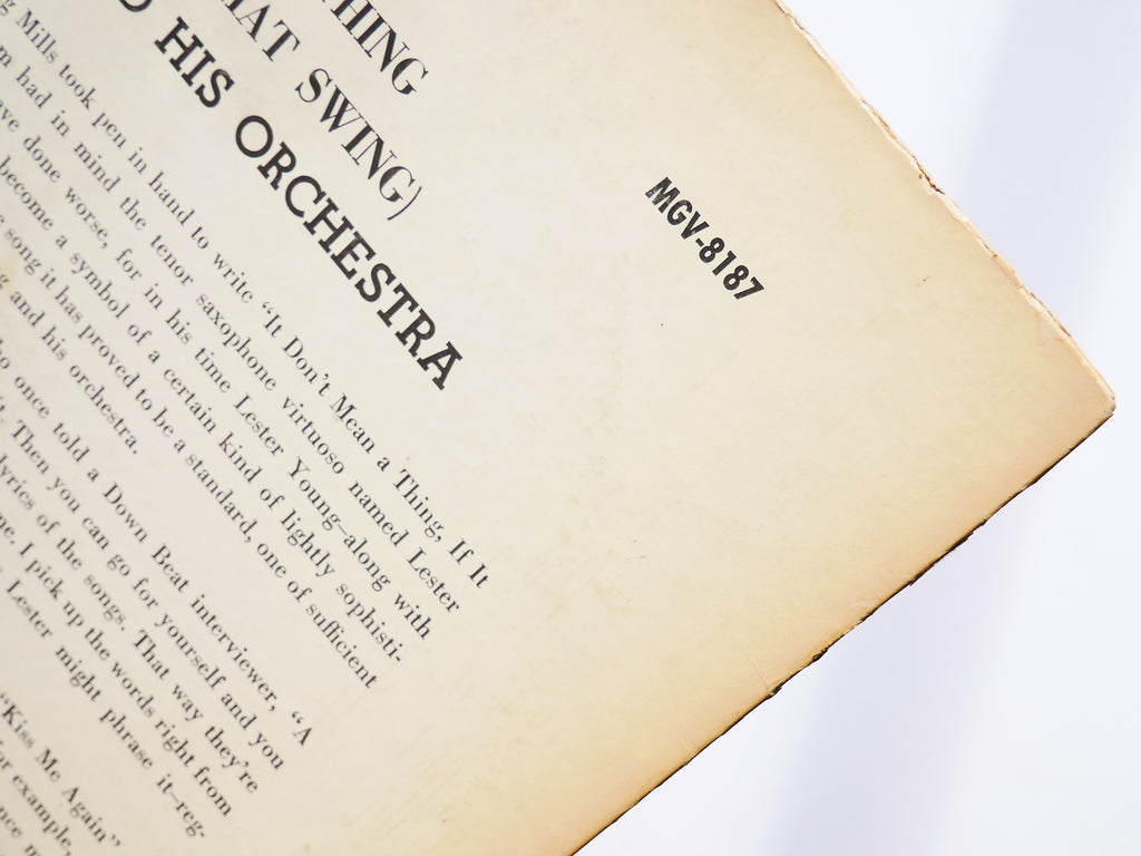 LESTER YOUNG It Don't Mean A Thing LP VERVE RECORDS MGV-8187 US 1961 MONO JAZZ