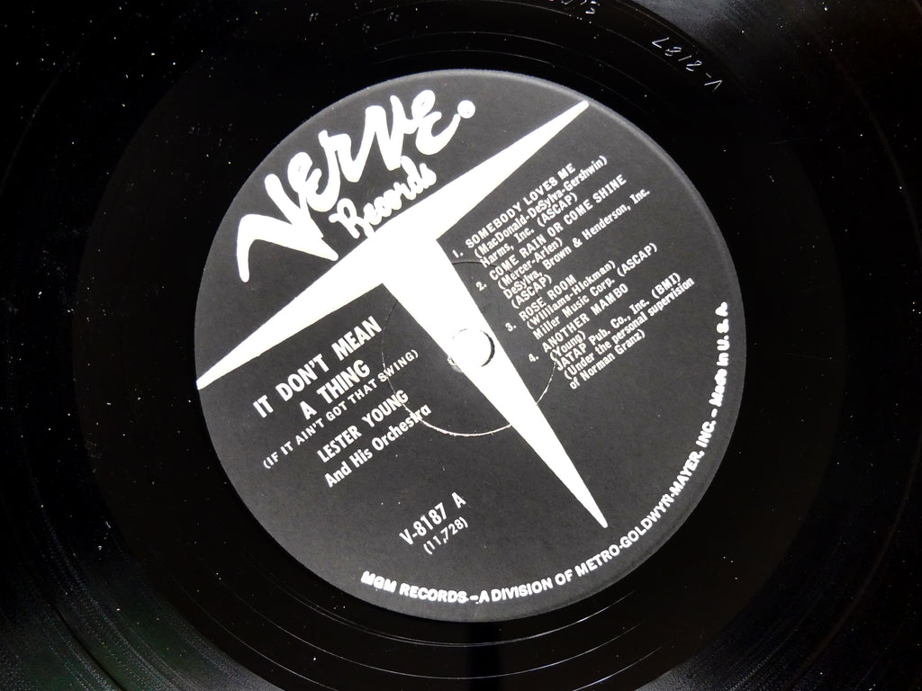 LESTER YOUNG It Don't Mean A Thing LP VERVE RECORDS MGV-8187 US 1961 MONO JAZZ
