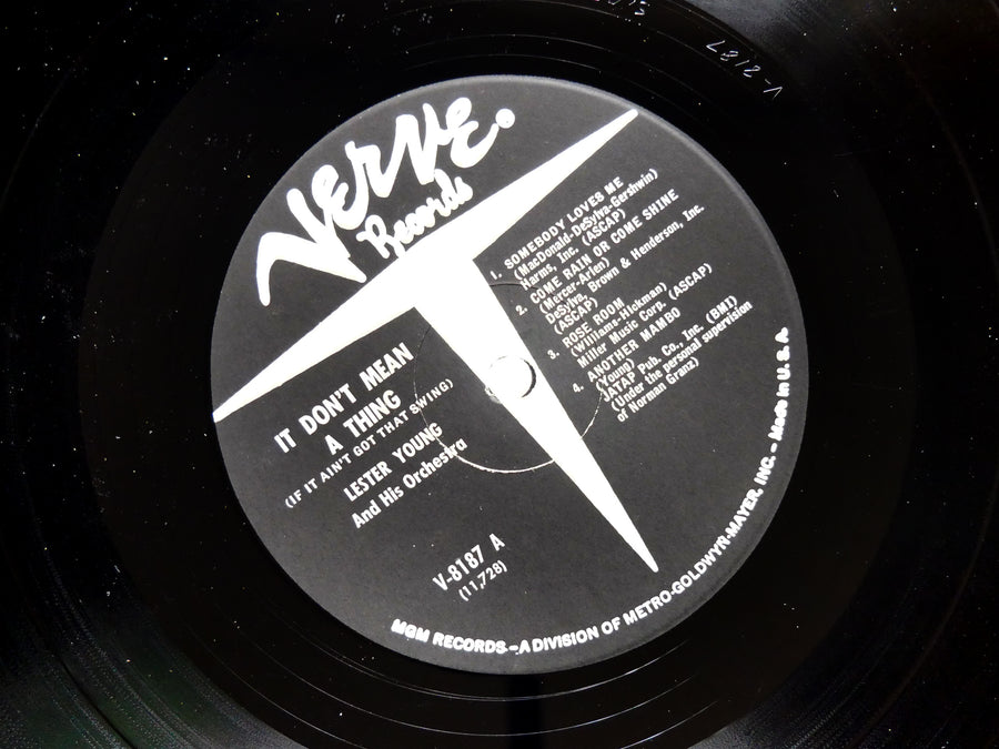 LESTER YOUNG It Don't Mean A Thing LP VERVE RECORDS MGV-8187 US 1961 MONO JAZZ