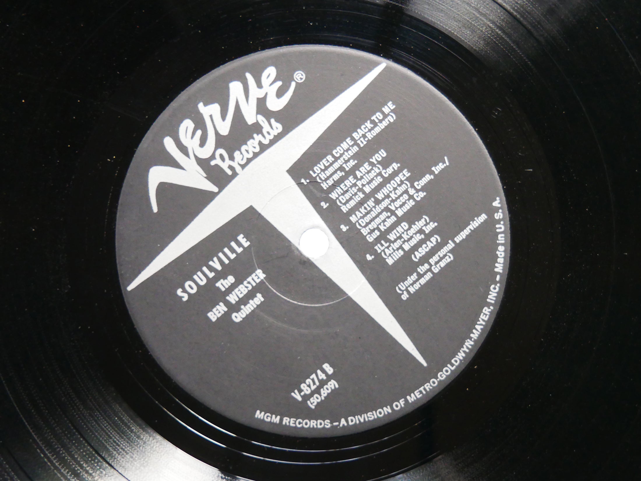 BEN WEBSTER Quintet Soulville LP VERVE MG V-8274 US 1961 MONO Oscar Peterson