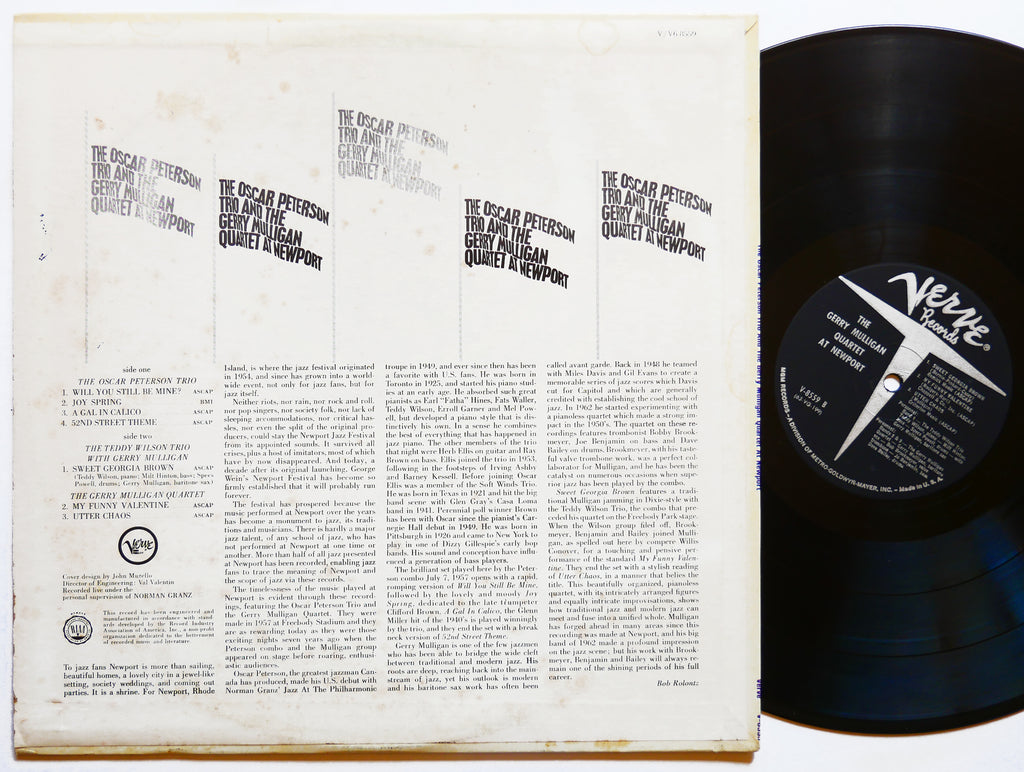 OSCAR PETERSON Trio And GERRY MULLIGAN Quartet VERVE RECORDS V6-8559 US '63 MONO