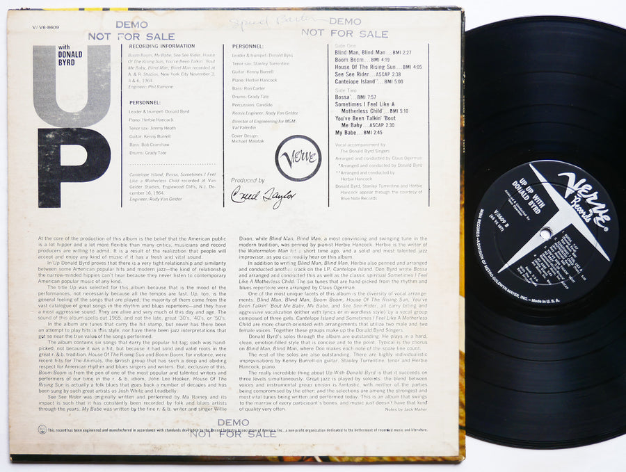 DONALD BYRD Up With LP VERVE V-8609 US 1965 RVG DG MONO Herbie Hancock