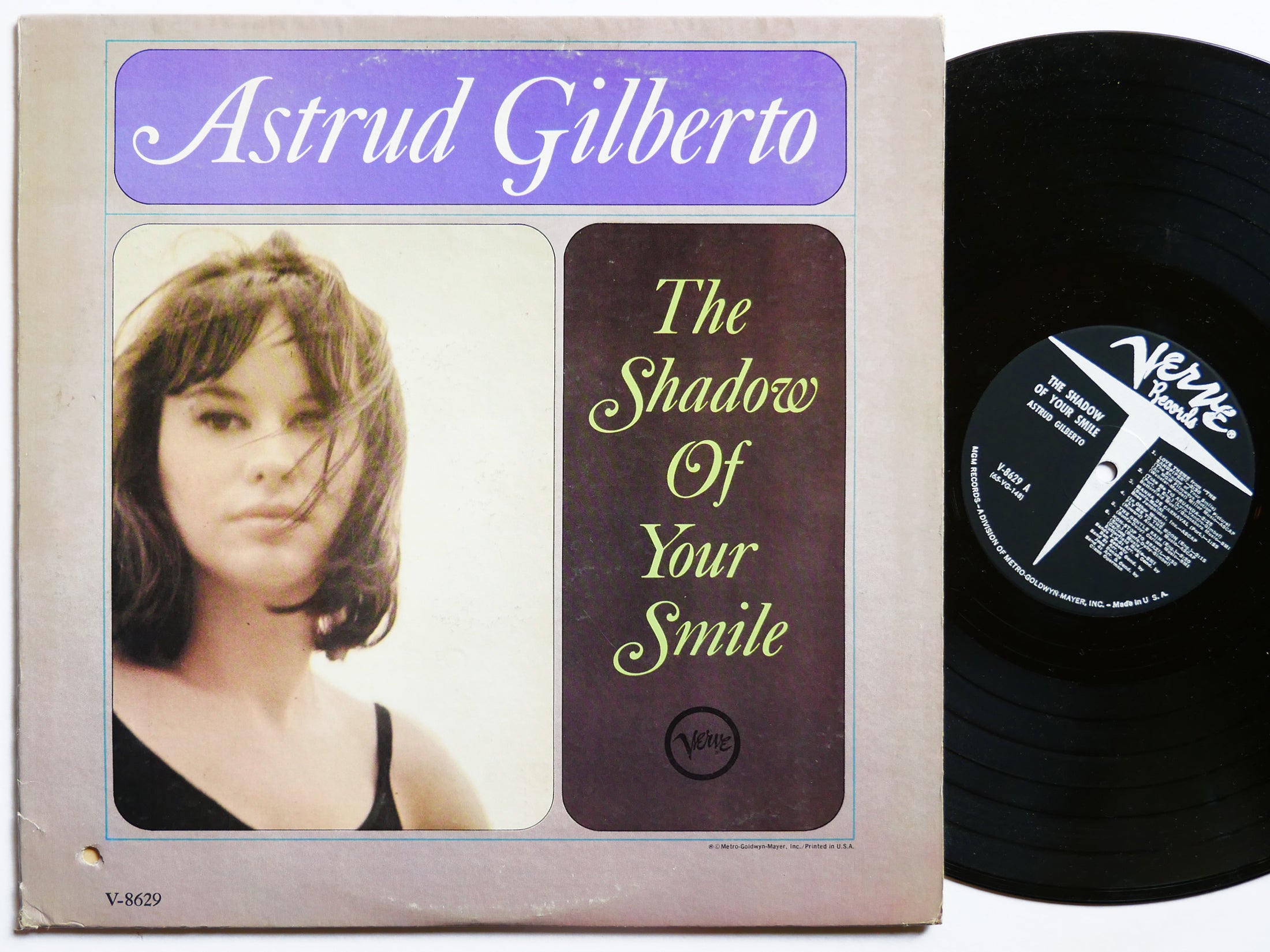 ASTRUD GILBERTO The Shadow Of Your Smile LP VERVE V-8629 US 1965 RVG MONO VG+