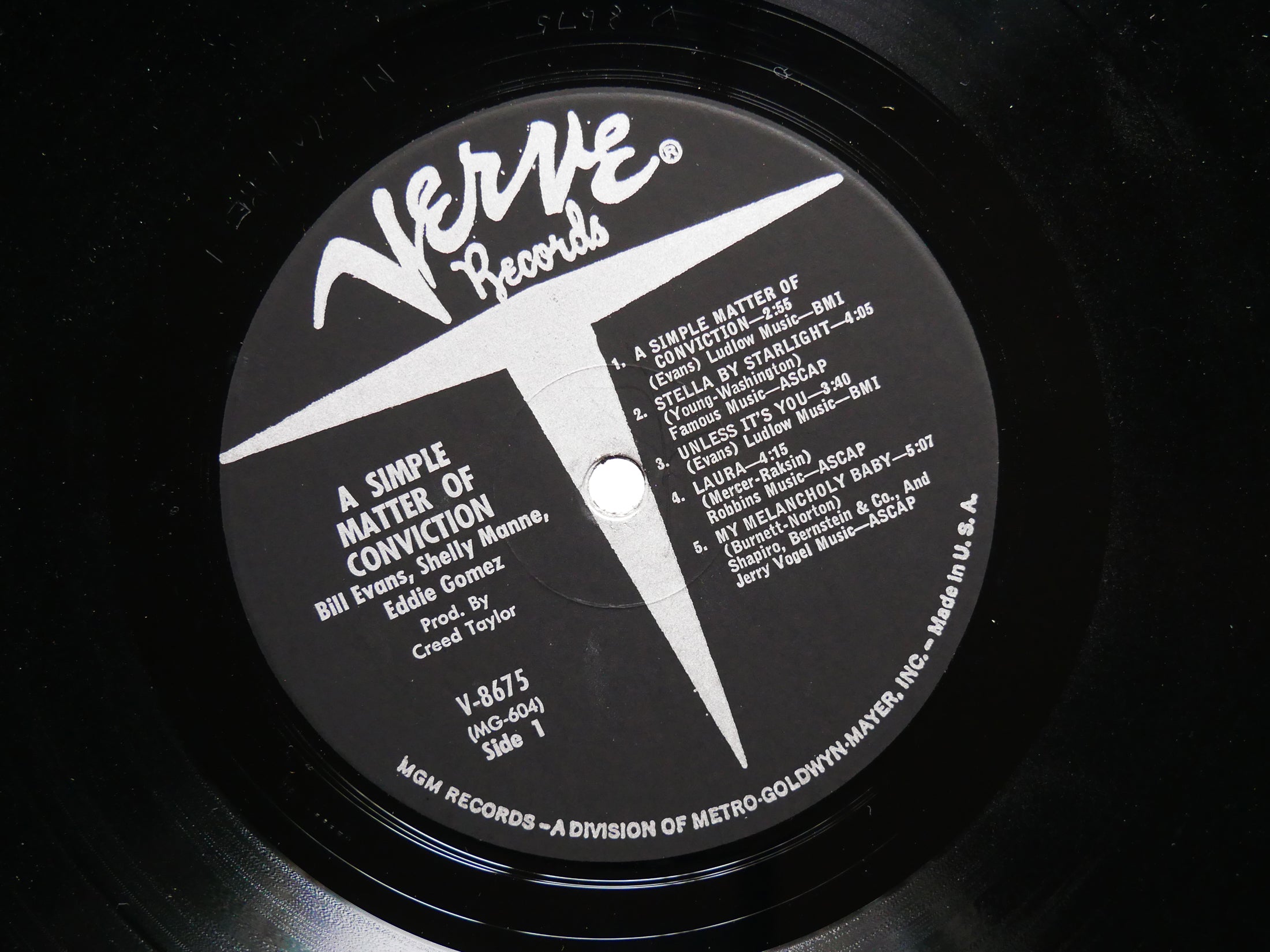 BILL EVANS A Simple Matter Of Conviction LP VERVE V-8675 US 1967 RVG MONO JAZZ