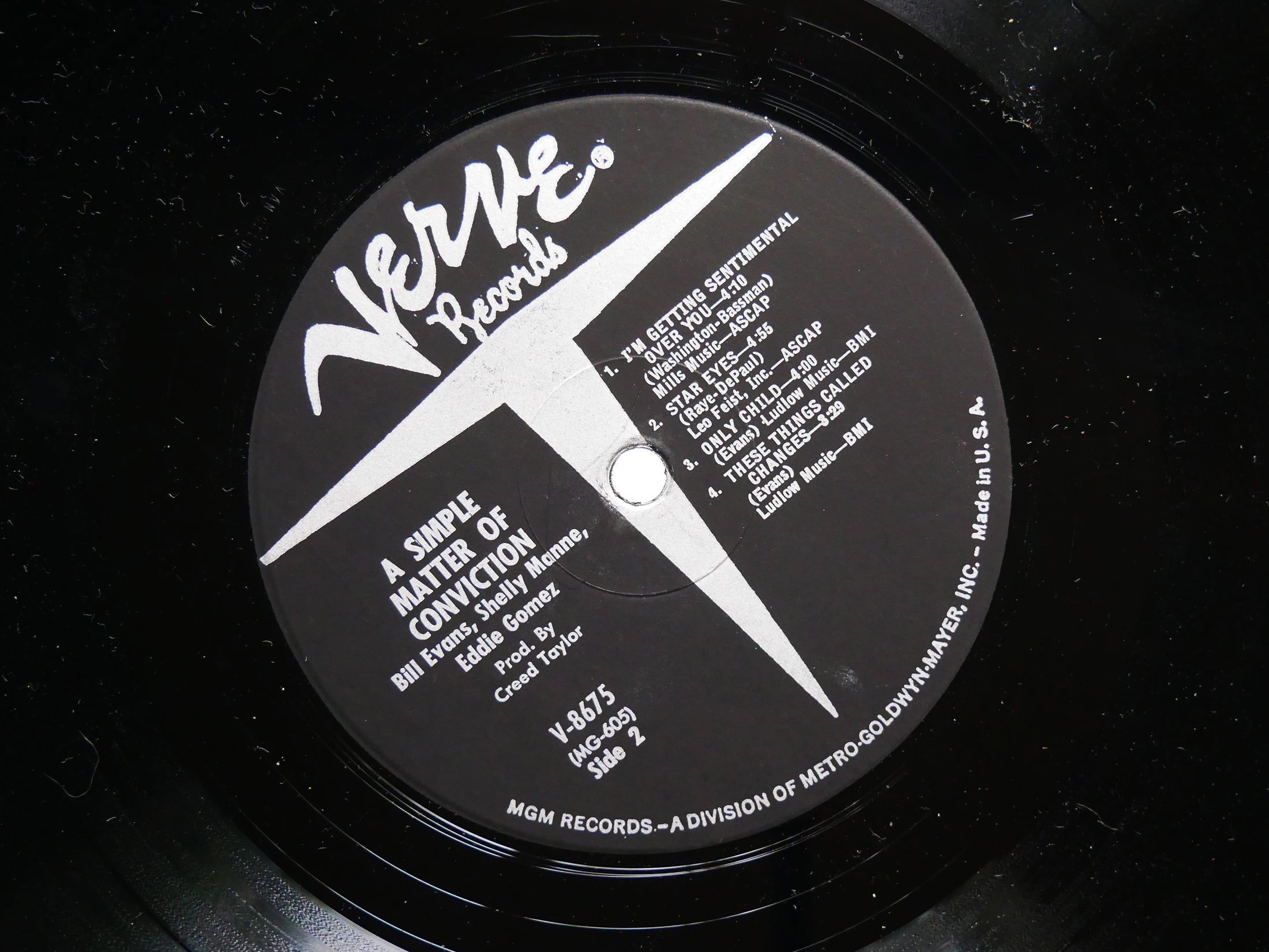 BILL EVANS A Simple Matter Of Conviction LP VERVE V-8675 US 1967 RVG MONO JAZZ