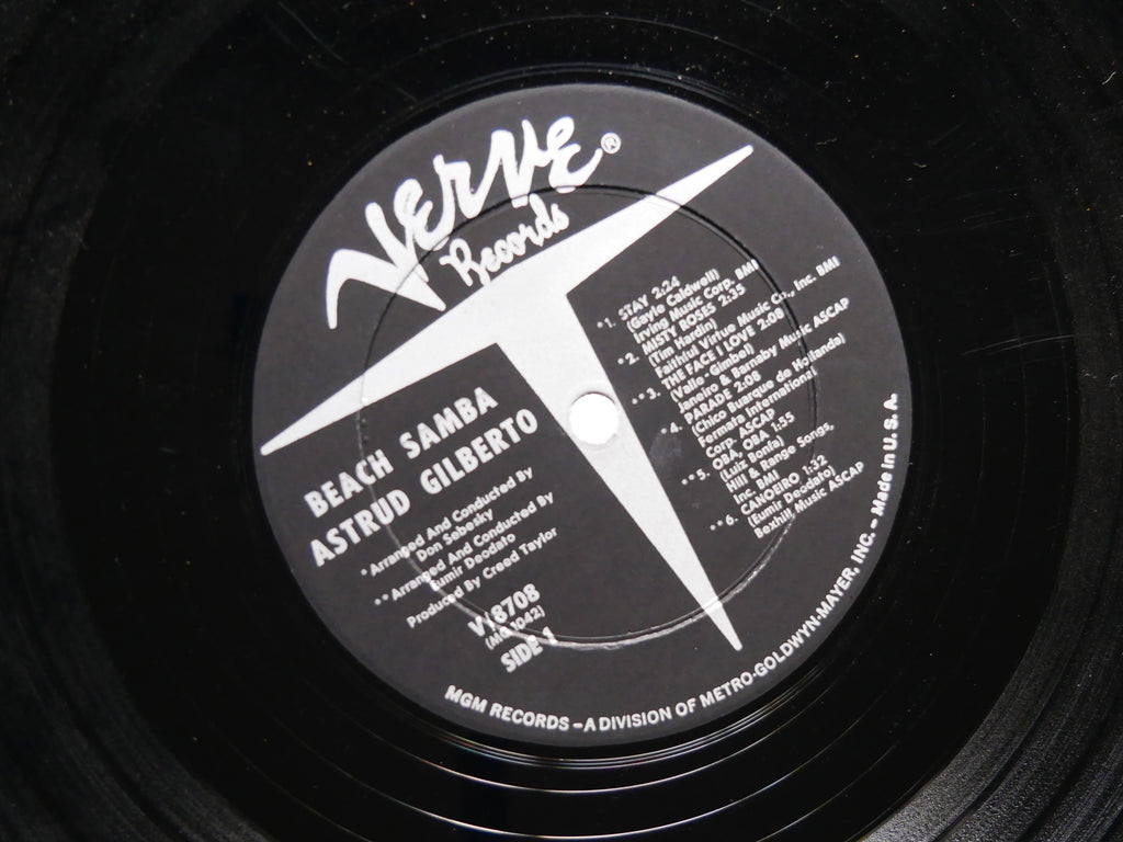 ASTRUD GILBERTO Beach Samba LP VERVE RECORDS V-8708 US 1967 RVG MONO Ron Carter