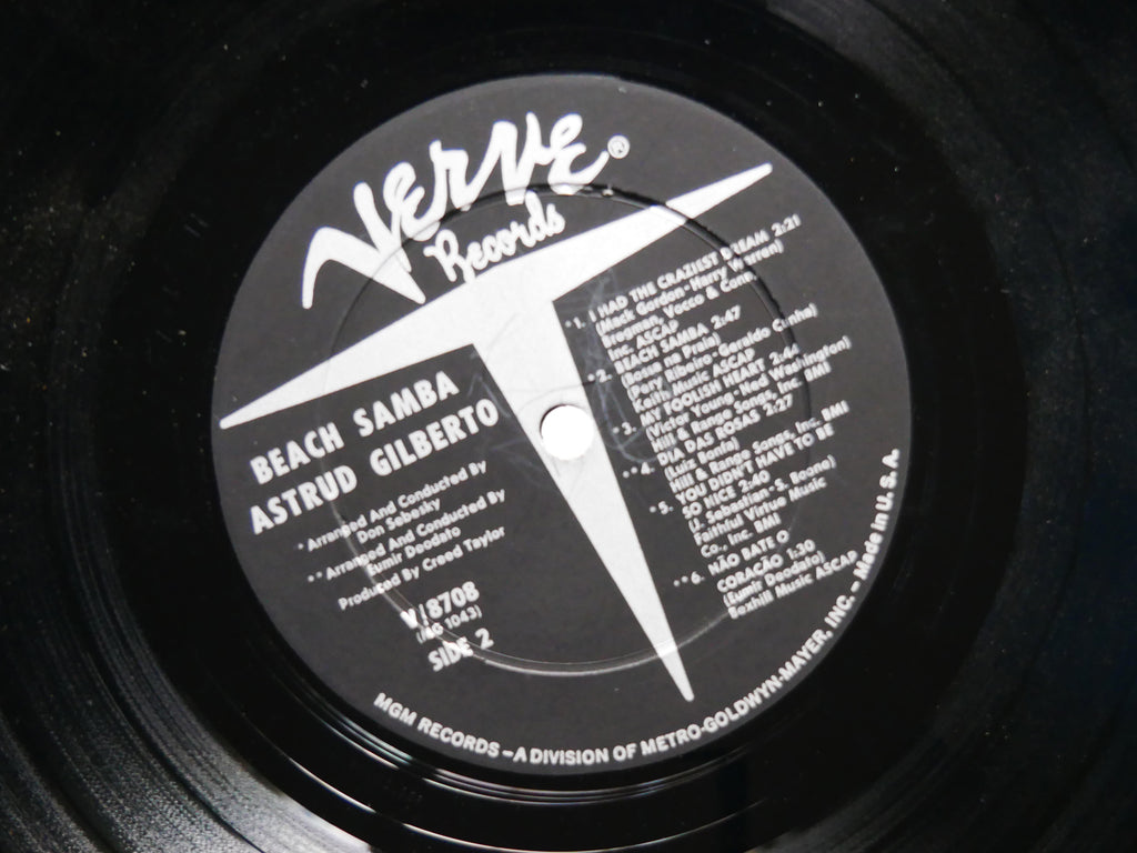 ASTRUD GILBERTO Beach Samba LP VERVE RECORDS V-8708 US 1967 RVG MONO Ron Carter