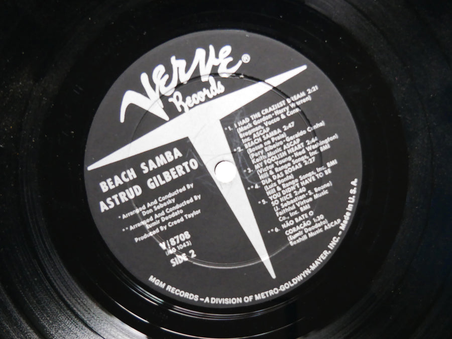 ASTRUD GILBERTO Beach Samba LP VERVE RECORDS V-8708 US 1967 RVG MONO Ron Carter