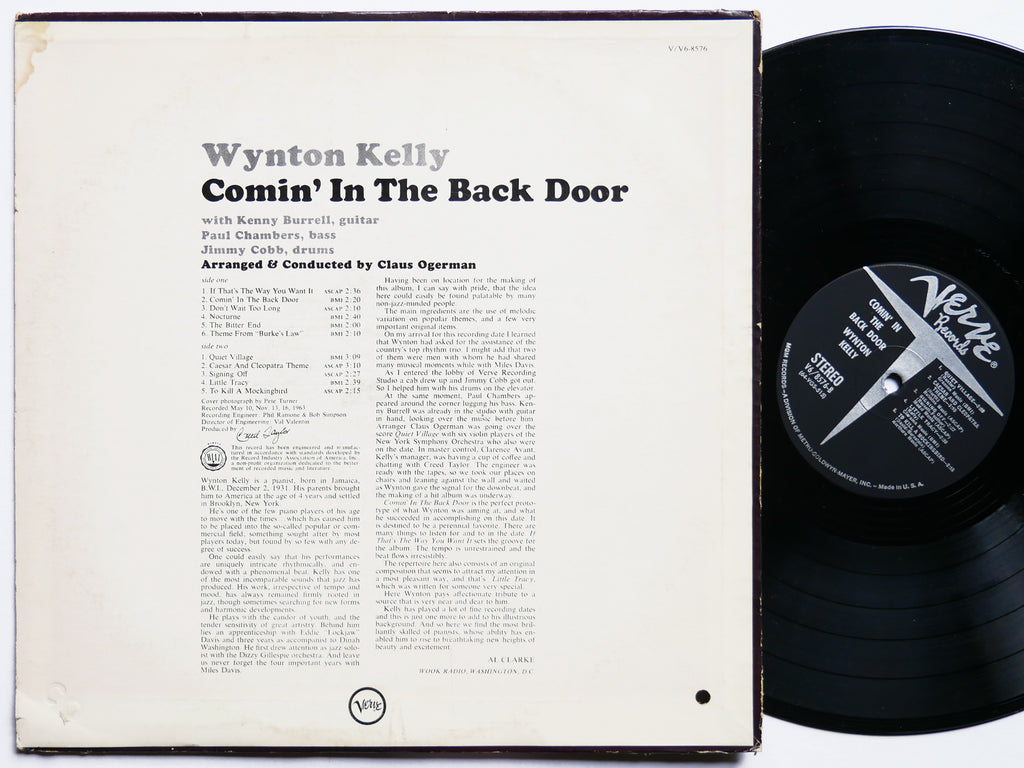 WYNTON KELLY Comin' In The Back Door VERVE V6-8576 US 1963 Kenny Burrell