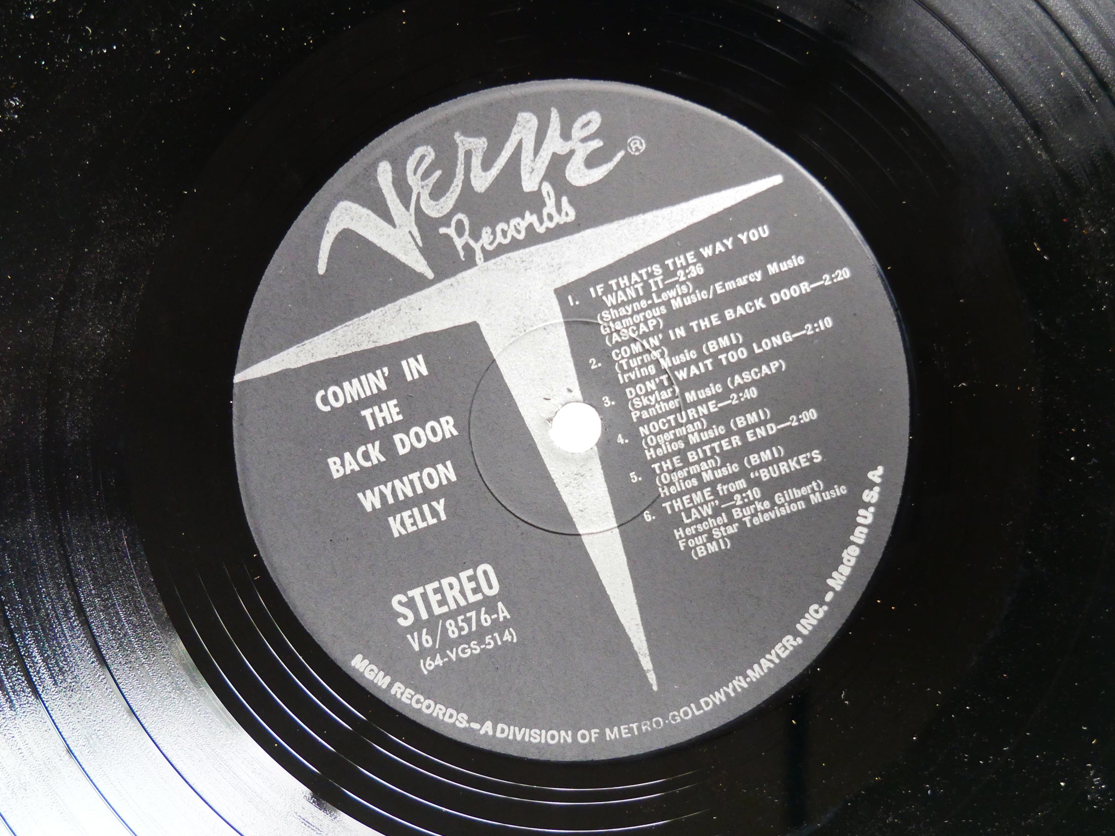 WYNTON KELLY Comin' In The Back Door VERVE V6-8576 US 1963 Kenny Burrell